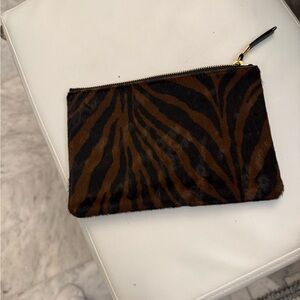 Madewell Brown and Black Animal Print Clutch